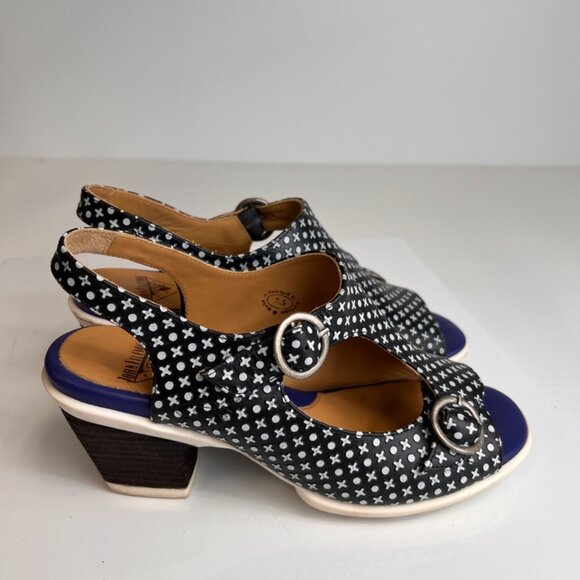 John Fluevog Sandal Women 7.5 Awe Slingback Leather Portugal Hope Party Core Ex - Picture 4 of 13